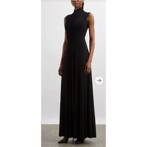 Alberta Ferretti Jersey High Neck Gown in Black